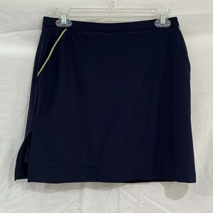 Navy Pencil Skirt with Lime Trim